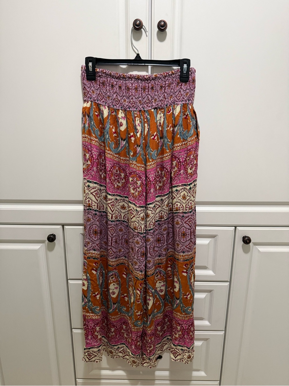 NWOT Bluivy Bohemian Wide | Smocked waist wide Leg pants - Picture 4 of 8